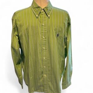 Ralph Lauren Men Button-down Shirt Size XL Classic Fit Striped Pony Logo
